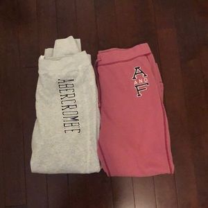 Abercrombie and Fitch size large sweatpants gray and pink